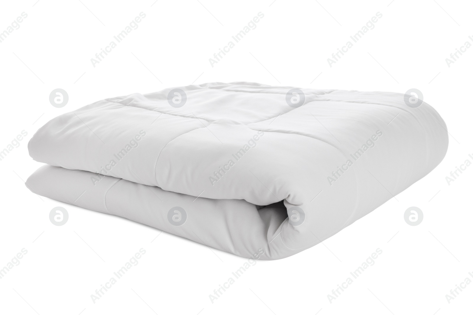 Photo of Folded clean blanket isolated on white. Household textile
