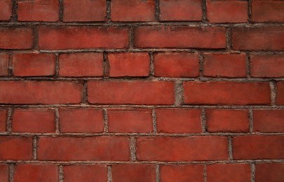 Photo of Texture of red brick wall as background