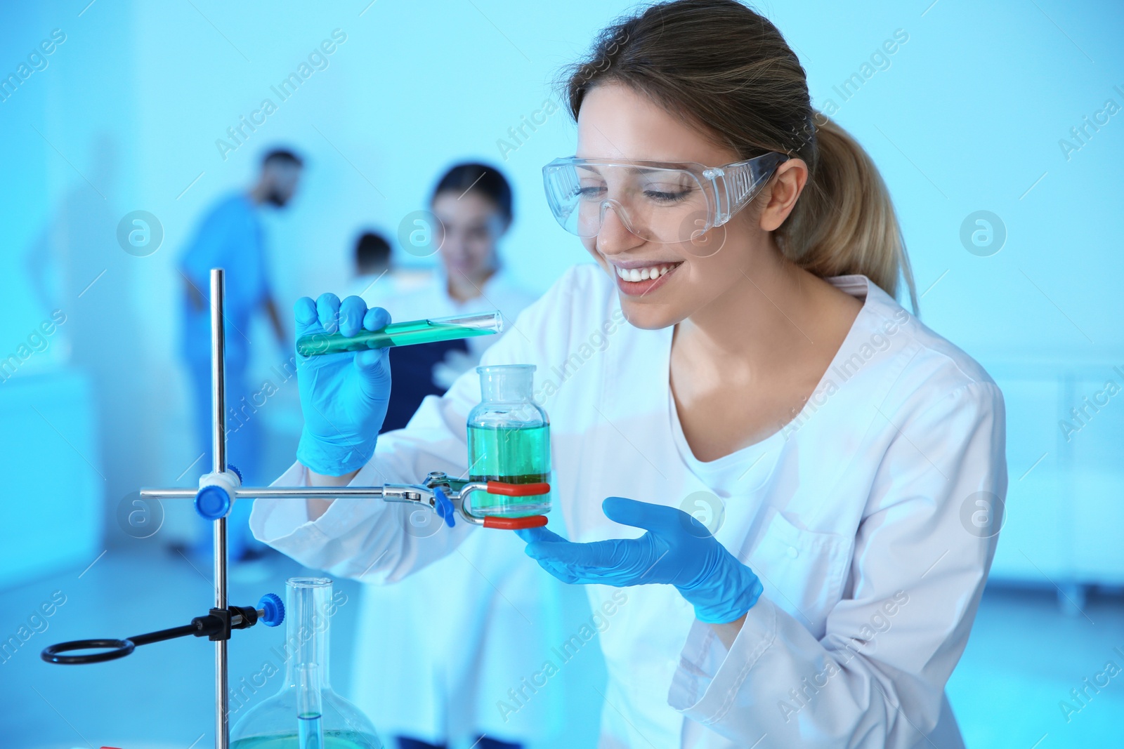 Photo of Medical student working in modern scientific laboratory