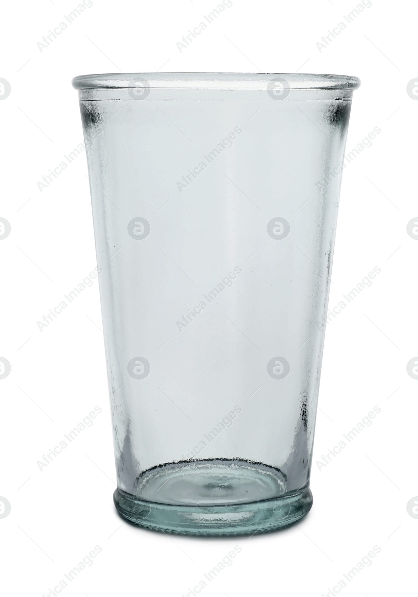 Photo of Color clear empty milk glass isolated on white