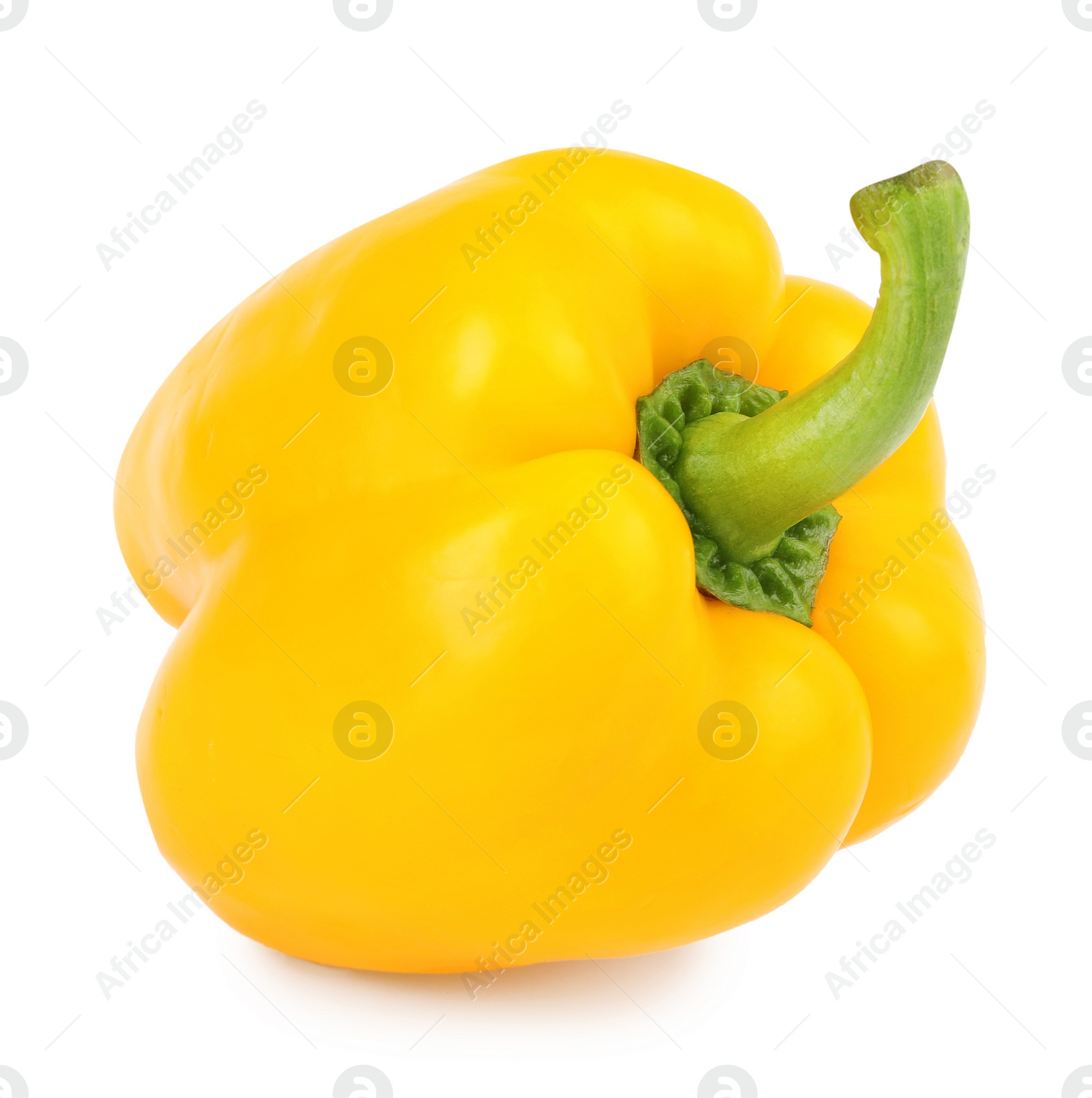 Photo of Ripe yellow bell pepper isolated on white