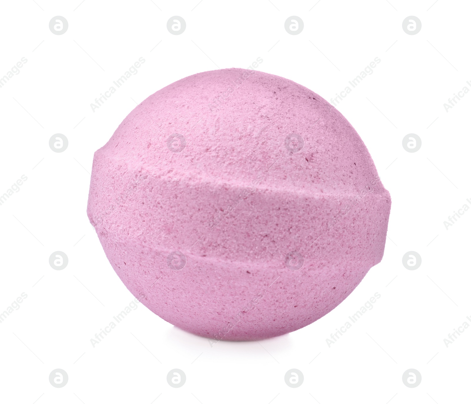 Photo of One pink bath bomb isolated on white