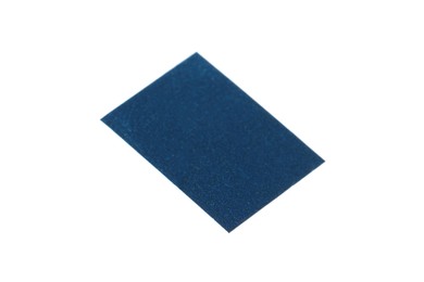 Photo of Piece of blue confetti isolated on white