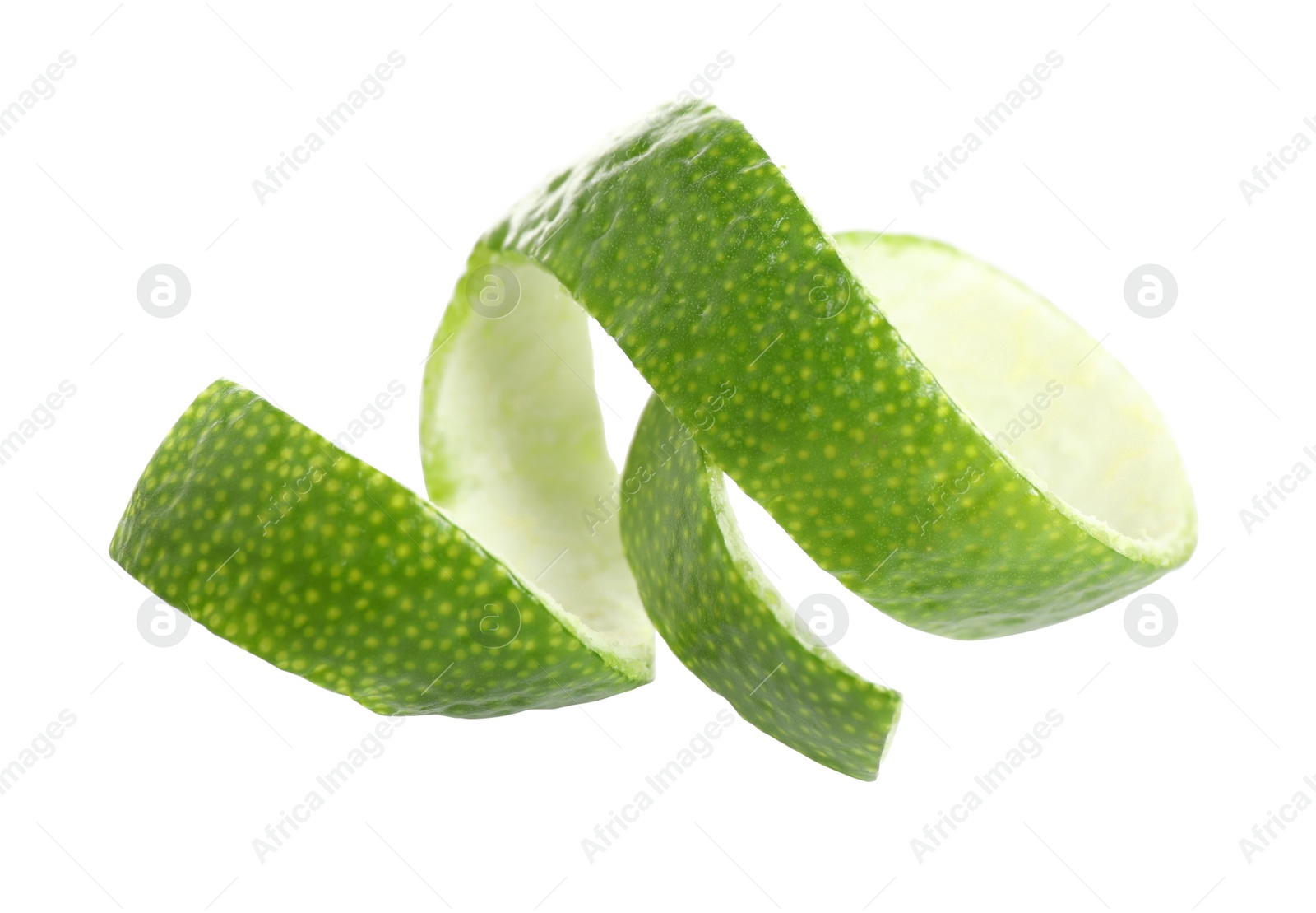 Photo of Peel of fresh ripe lime isolated on white