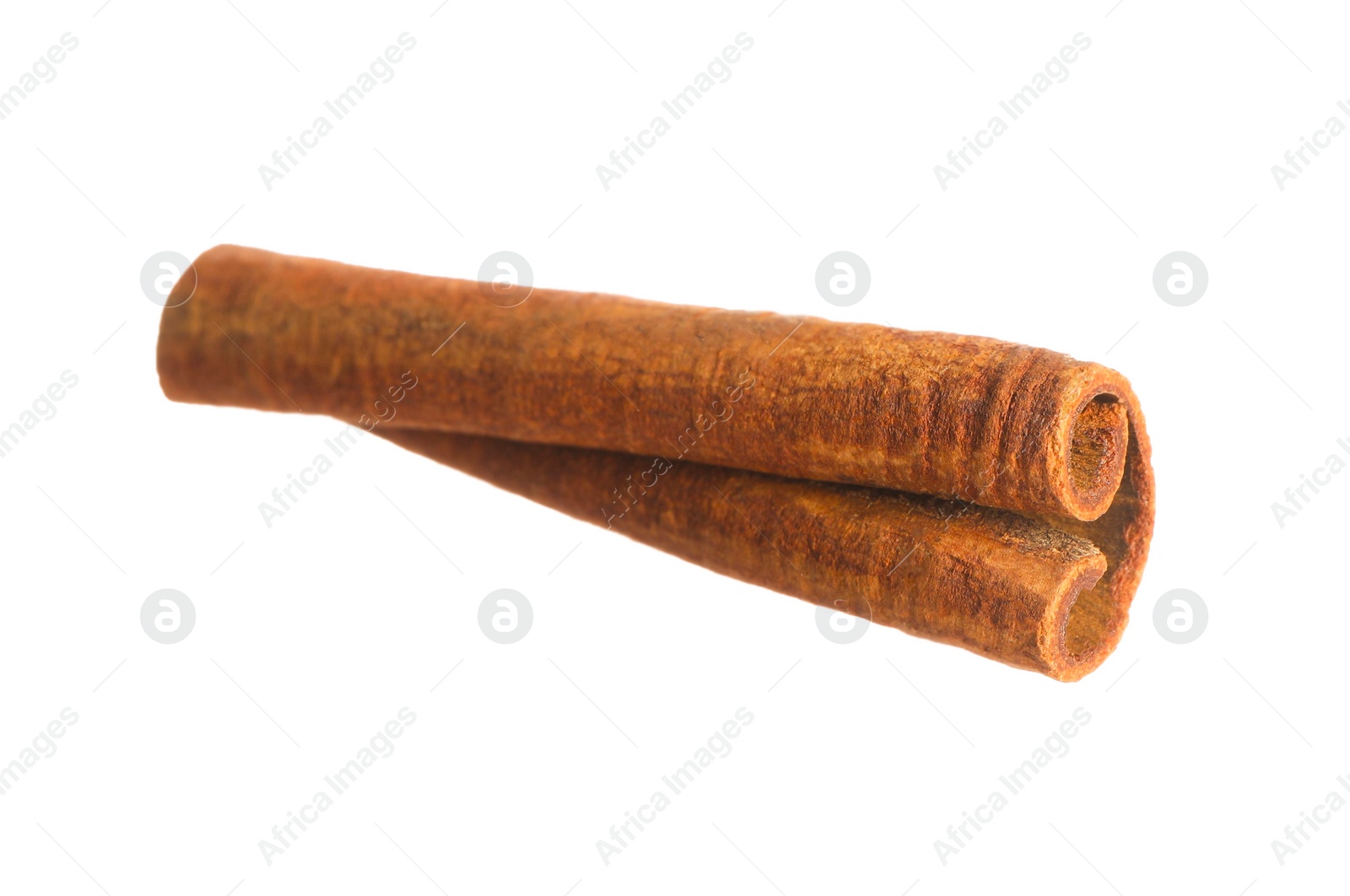 Photo of One aromatic cinnamon stick isolated on white