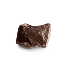 Piece of dark chocolate isolated on white