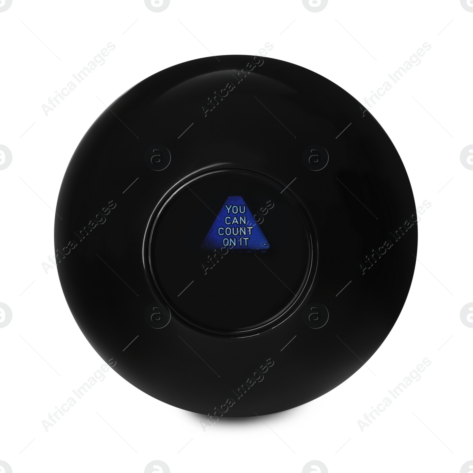 Photo of Magic eight ball with prediction You Can Count On It isolated on white