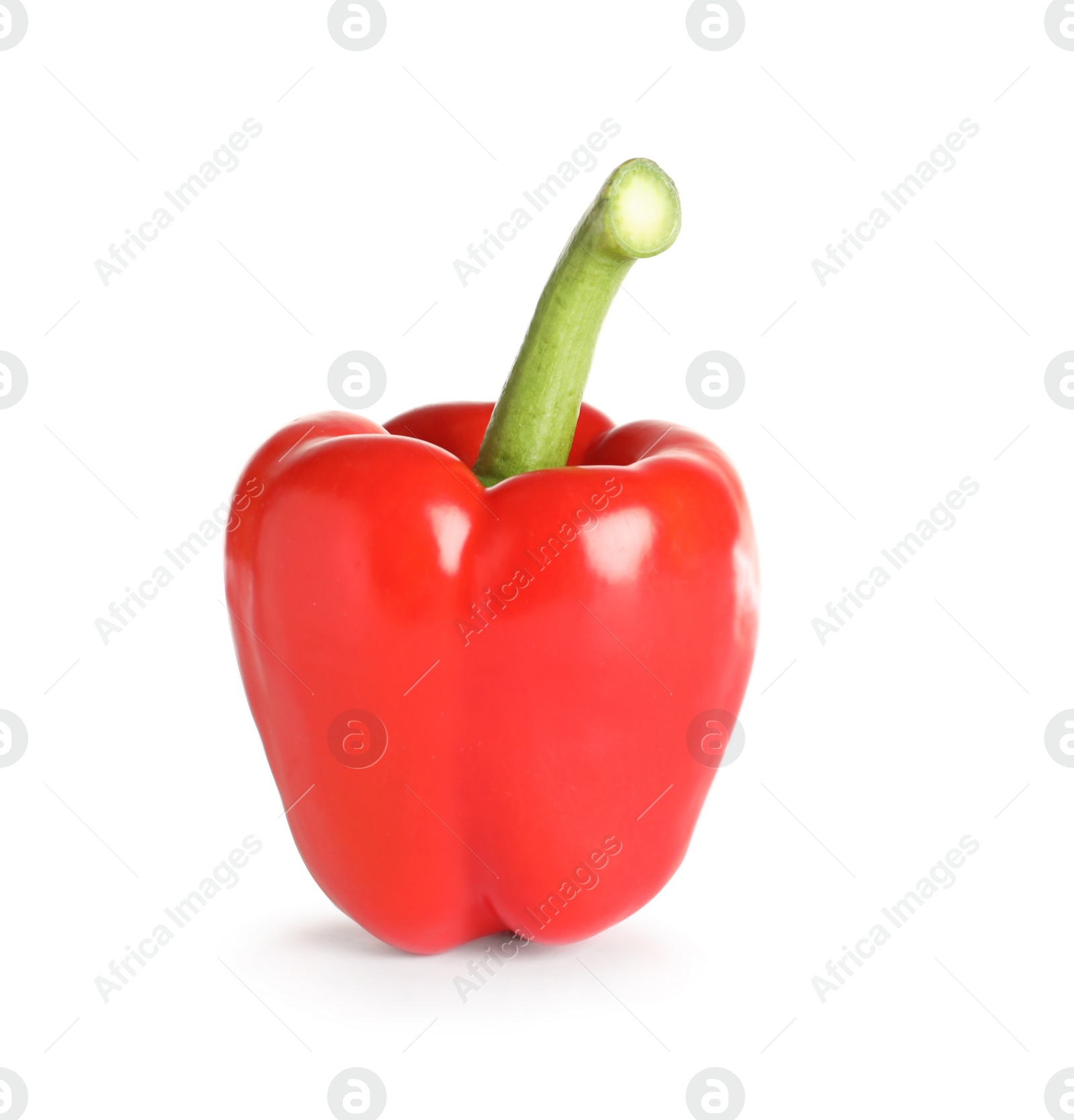 Photo of Tasty ripe red bell pepper on white background