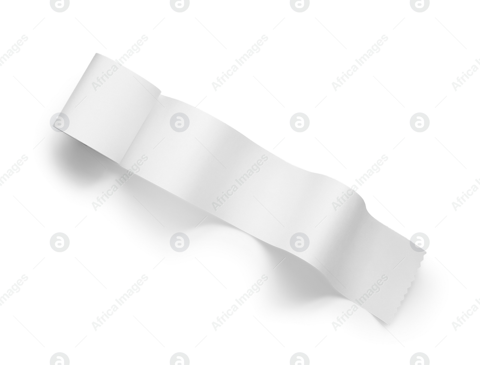 Photo of Roll of thermal paper for receipt isolated on white, top view