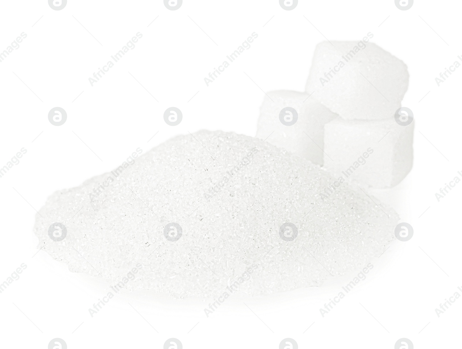 Photo of Different types of sugar isolated on white