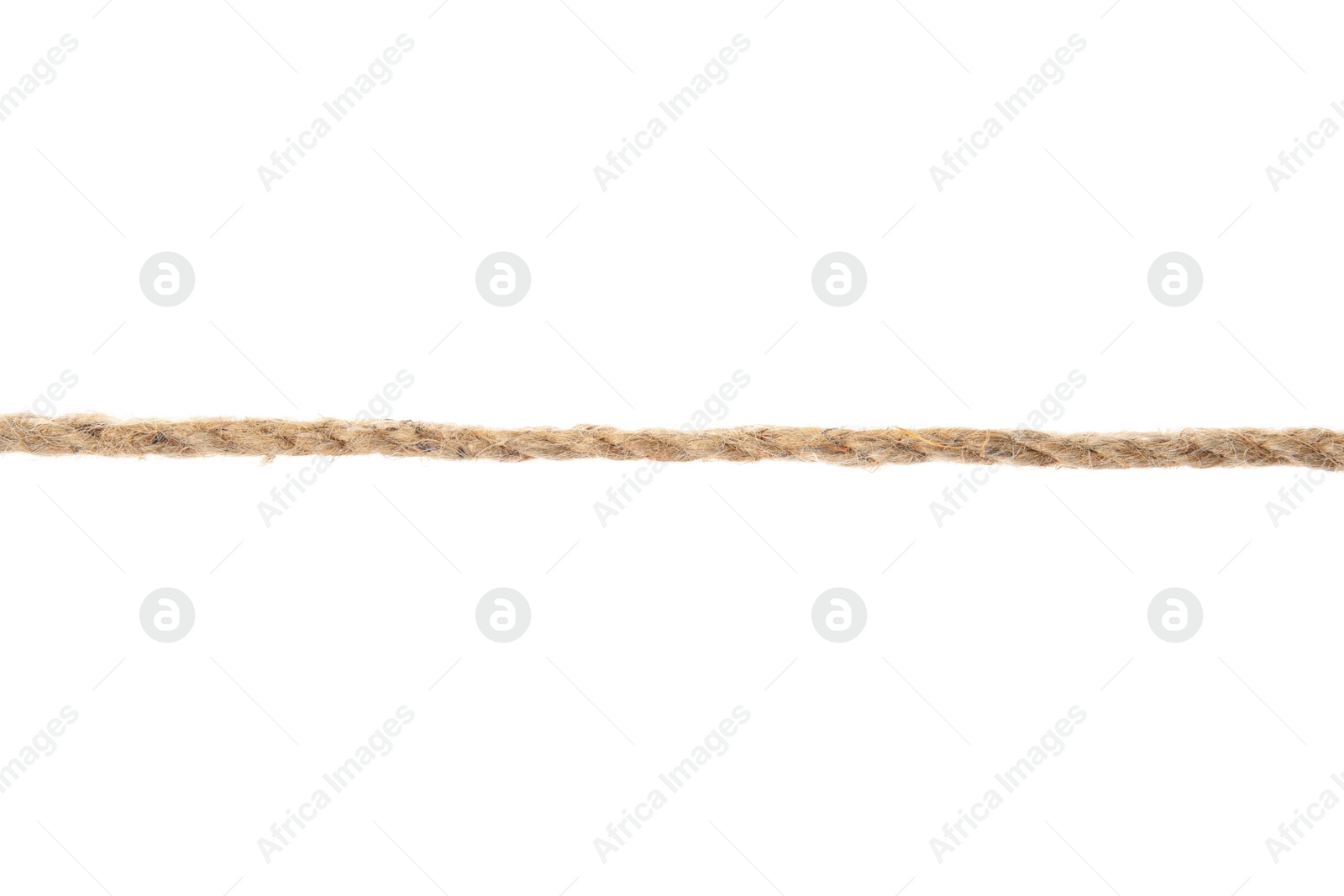 Photo of Hemp rope on white background. Organic material