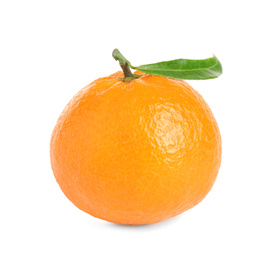 Fresh ripe juicy tangerine isolated on white