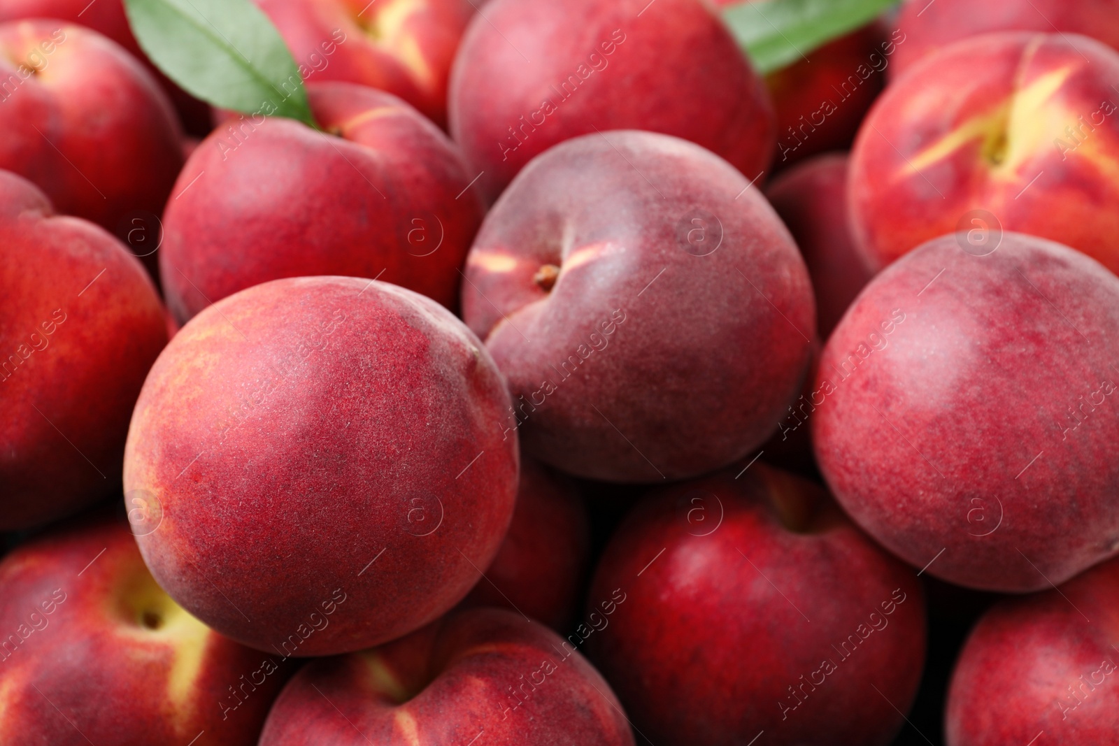 Photo of Delicious ripe sweet peaches as background, closeup