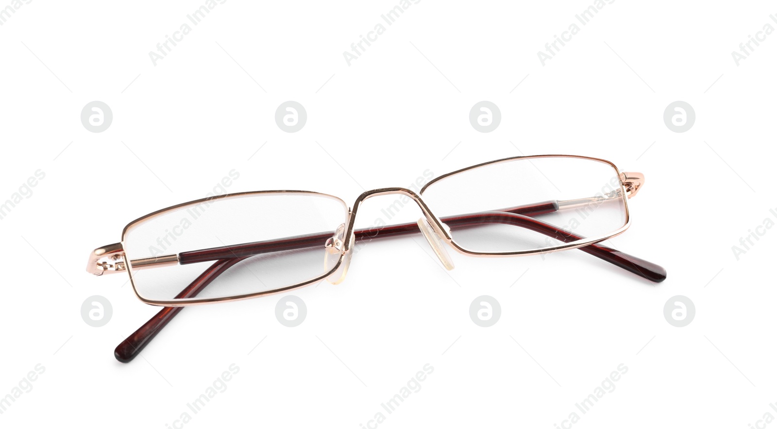 Glasses with corrective lenses on white background. Vision problem Photo of Glasses with corrective lenses on white background. Vision problem