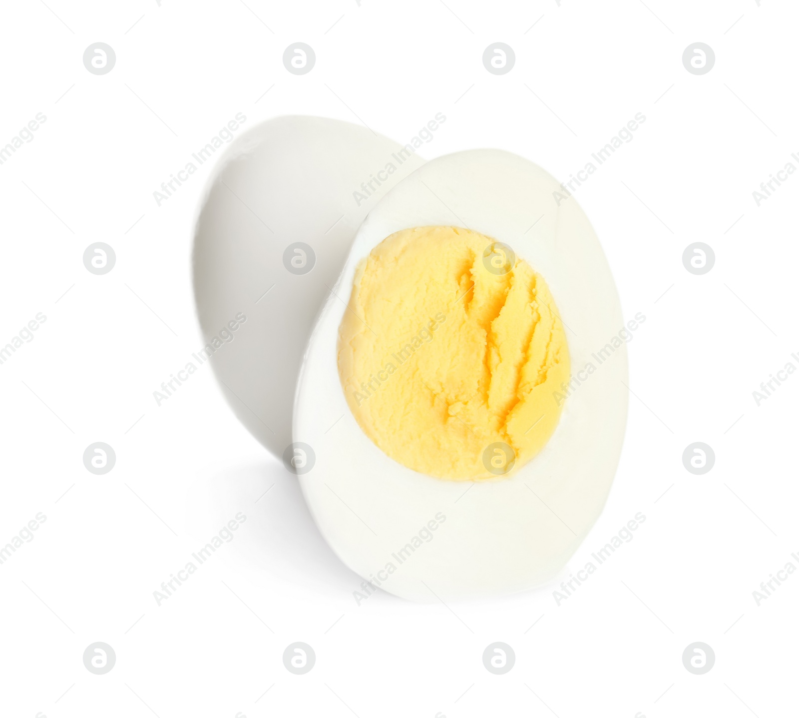 Photo of Fresh hard boiled chicken eggs isolated on white