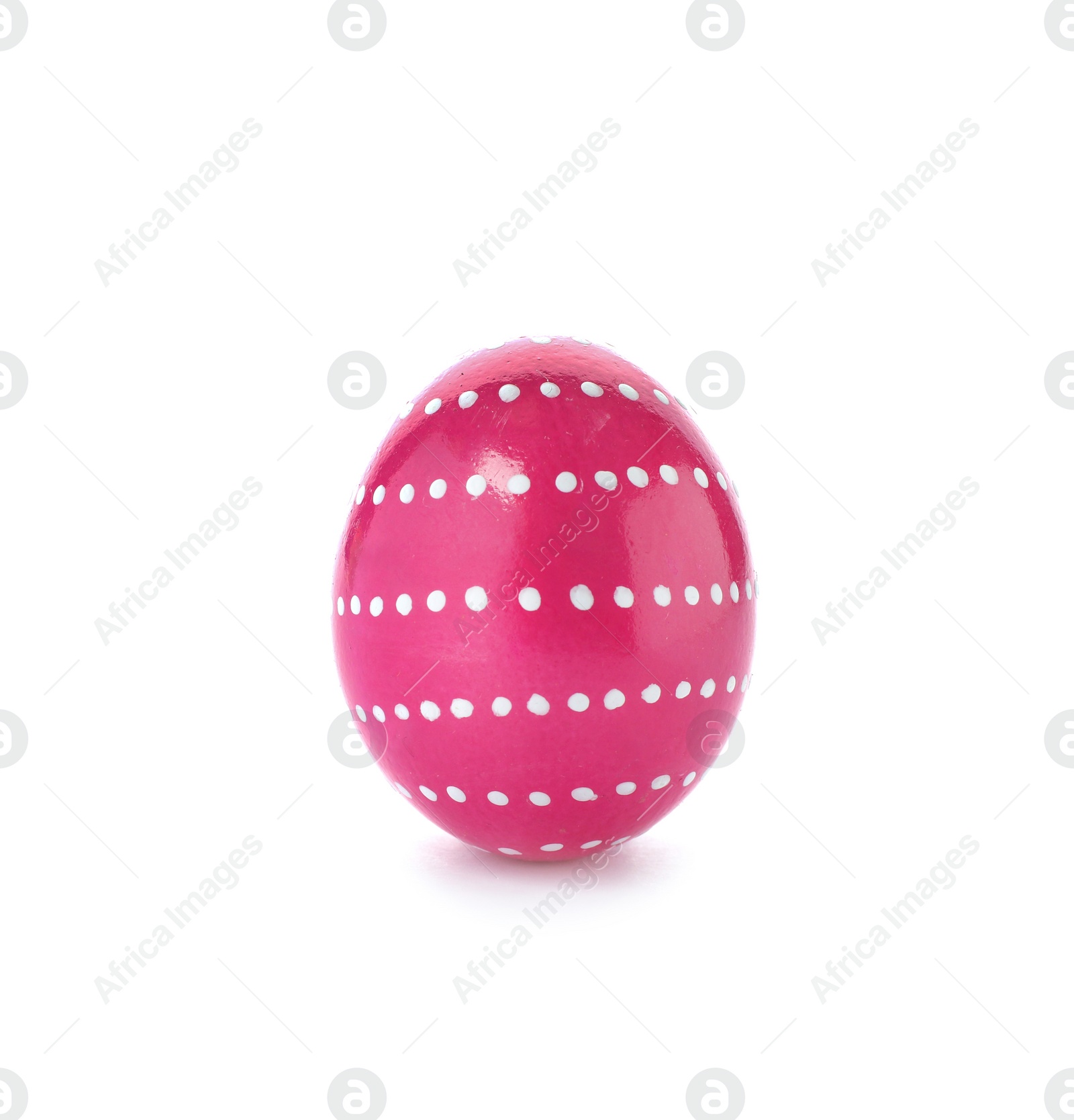 Photo of Decorated Easter egg on white background. Festive tradition