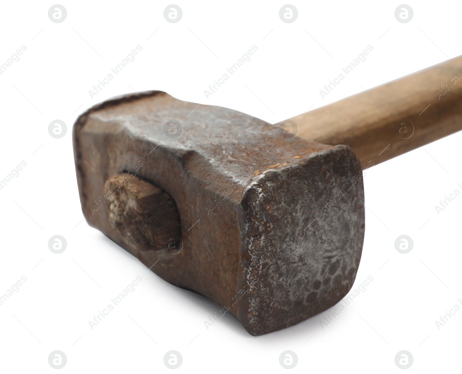 Photo of One sledgehammer isolated on white. Manual tool