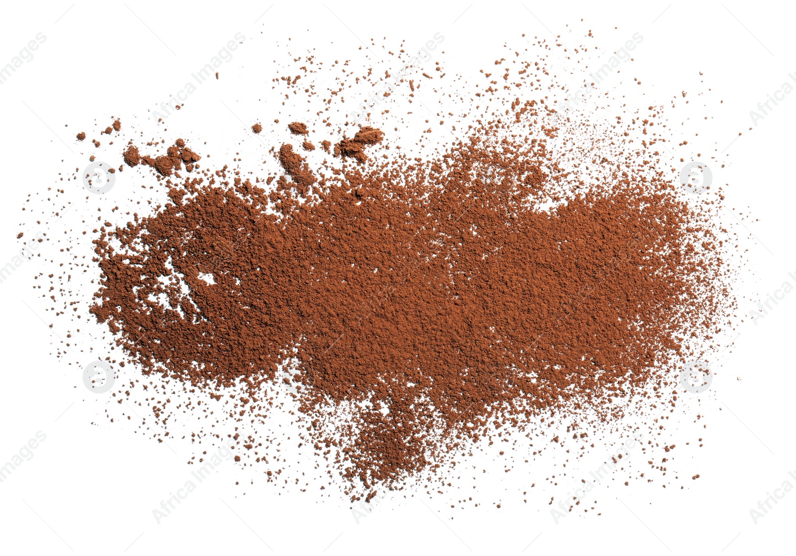 Photo of Cocoa powder on white background
