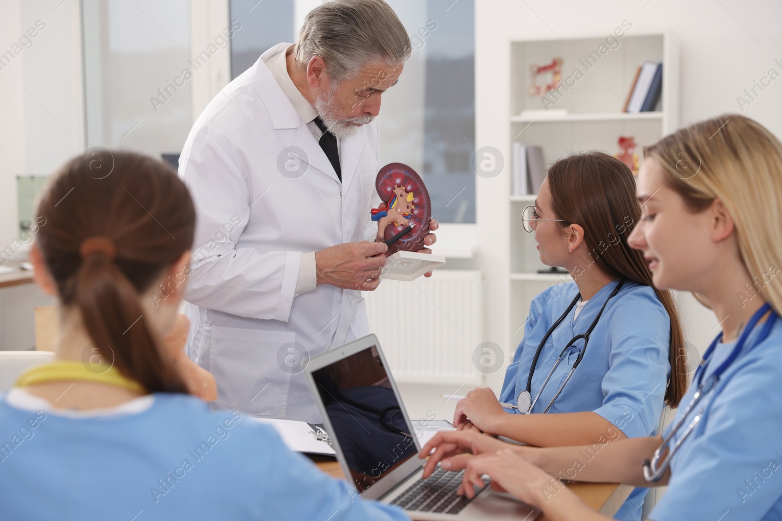 Photo of Doctor giving lecture for interns in university