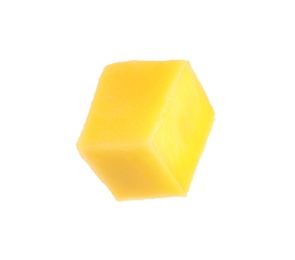 Photo of Fresh juicy mango cube on white background