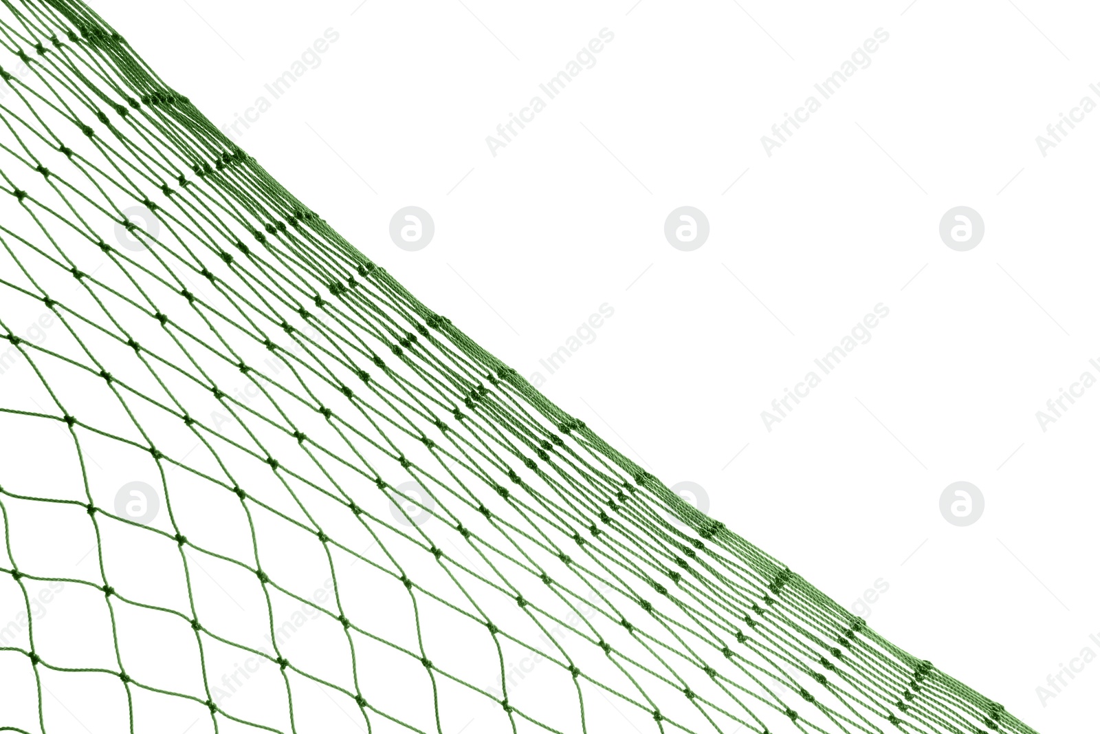 Photo of Fishing net on white background, closeup view