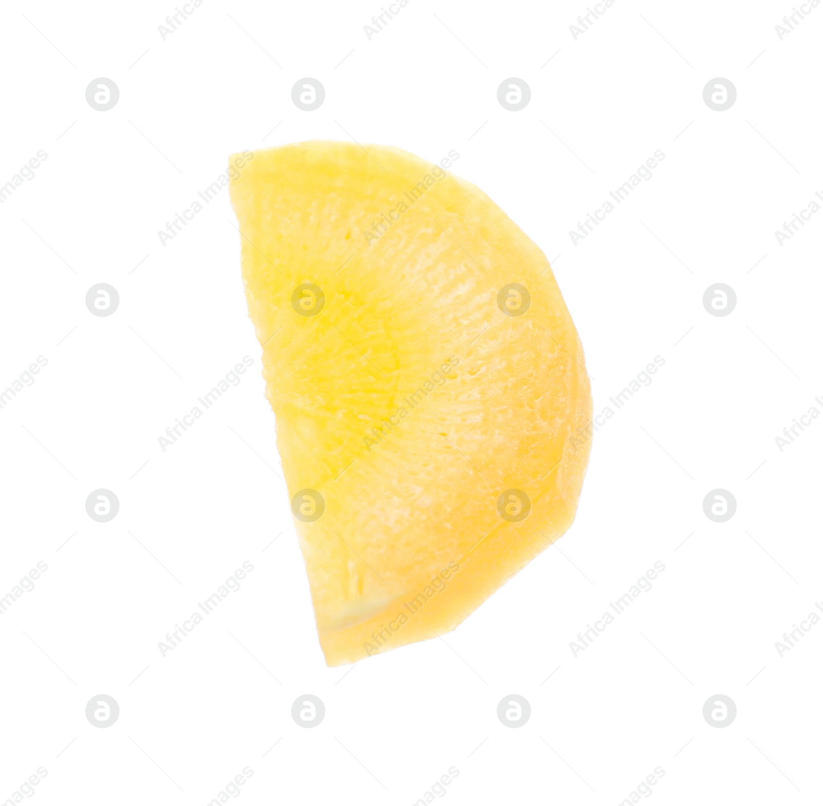 Photo of Slice of raw yellow carrot isolated on white