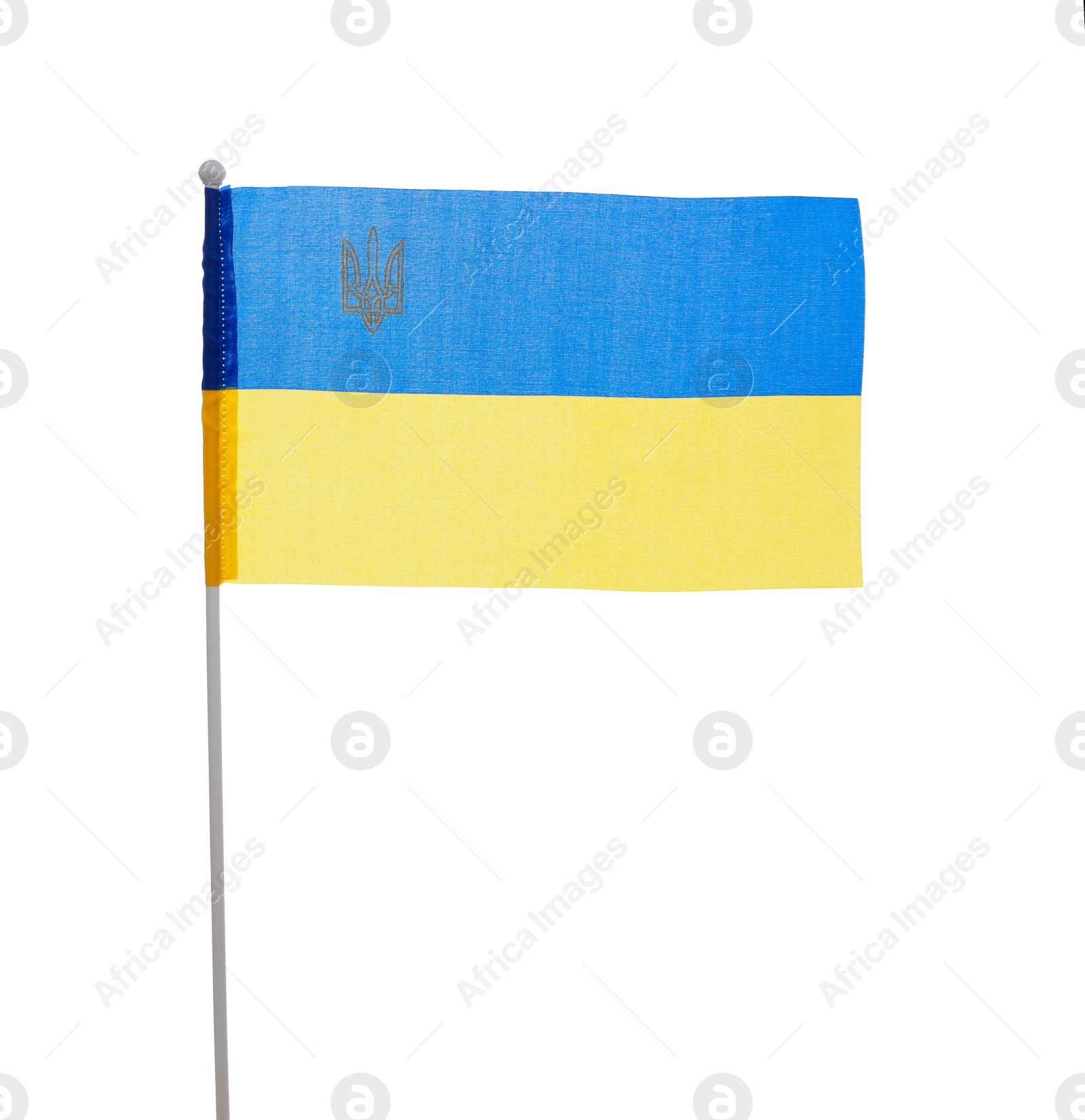 Photo of National flag of Ukraine isolated on white