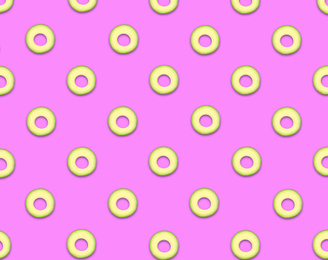 Image of Pattern of avocado slices on pale fuchsia background