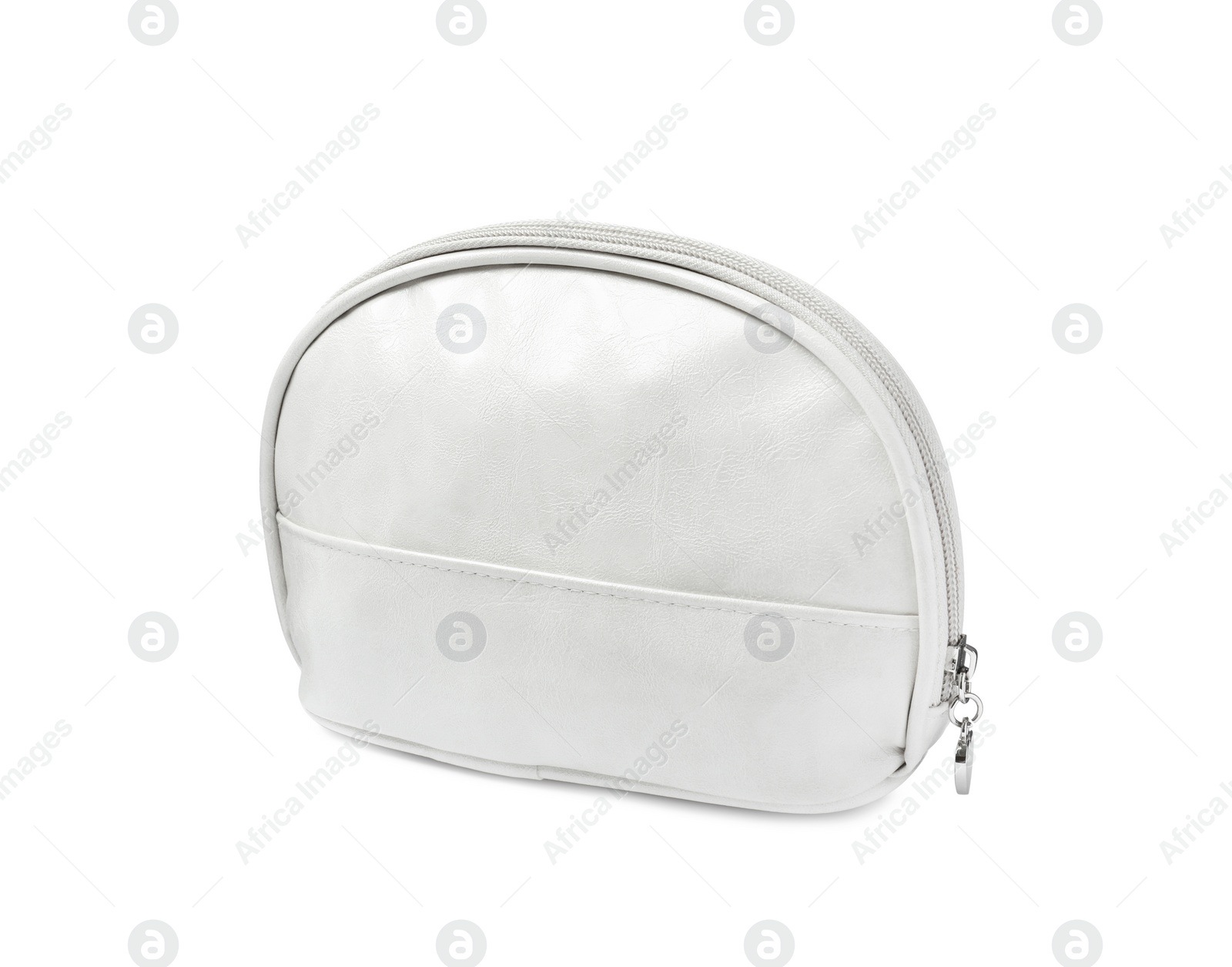 Photo of Light elegant cosmetic bag isolated on white
