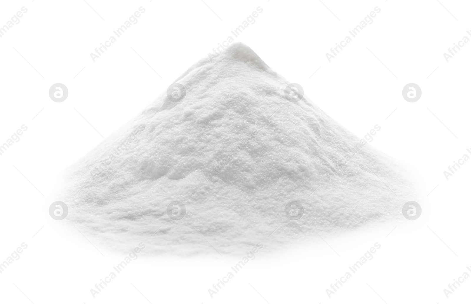 Photo of Pile of baking soda isolated on white