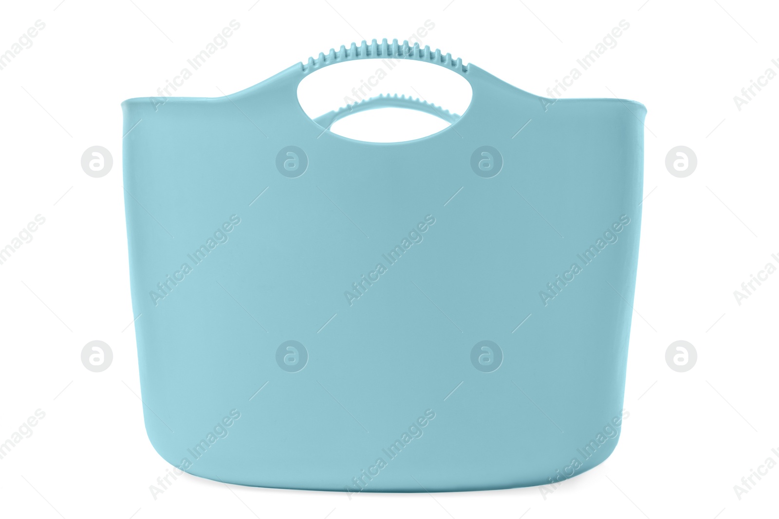 Photo of Empty plastic laundry basket isolated on white