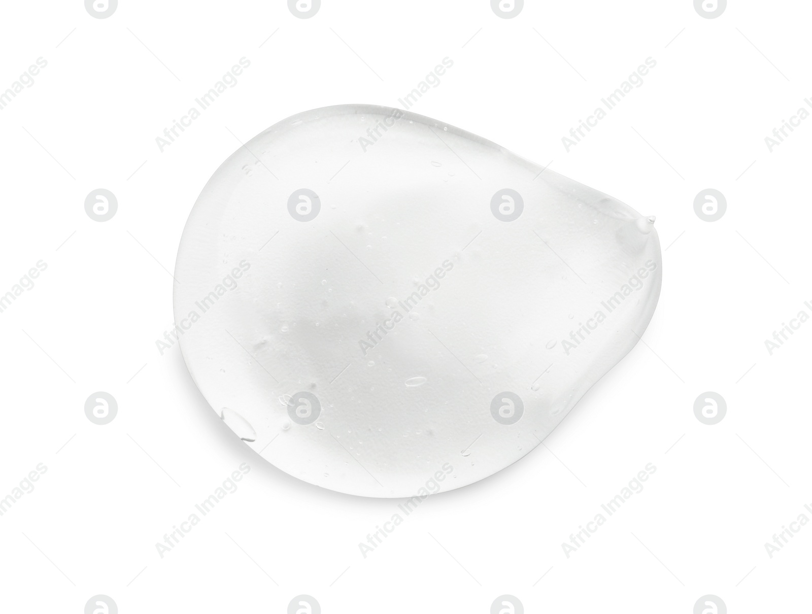 Photo of Drop of clear cosmetic gel isolated on white, top view