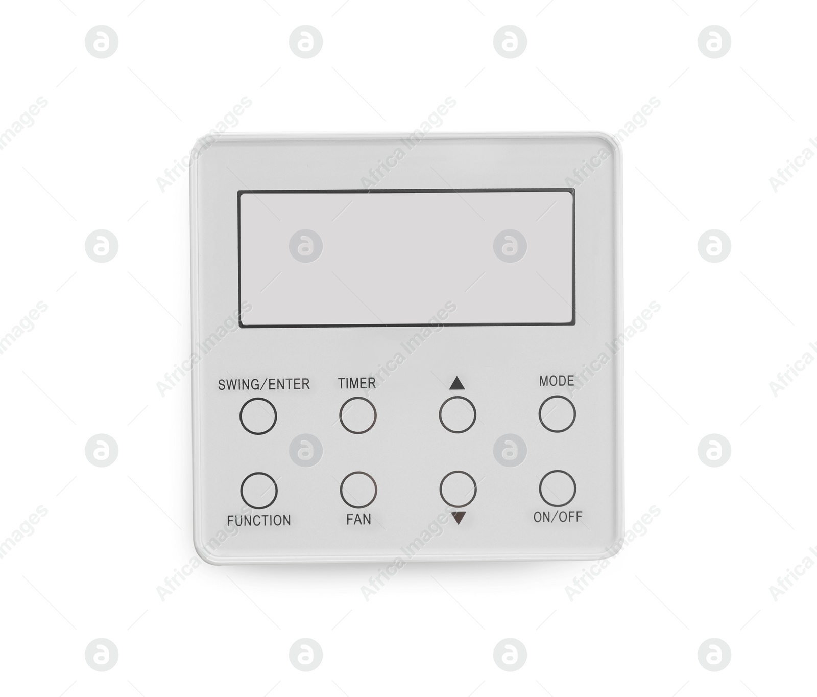 Photo of One thermostat isolated on white. Smart home system