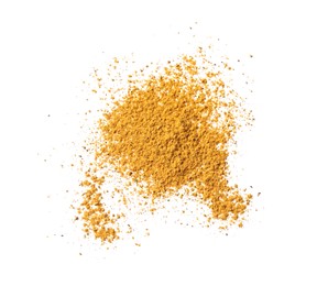 Photo of Dry curry powder isolated on white, top view