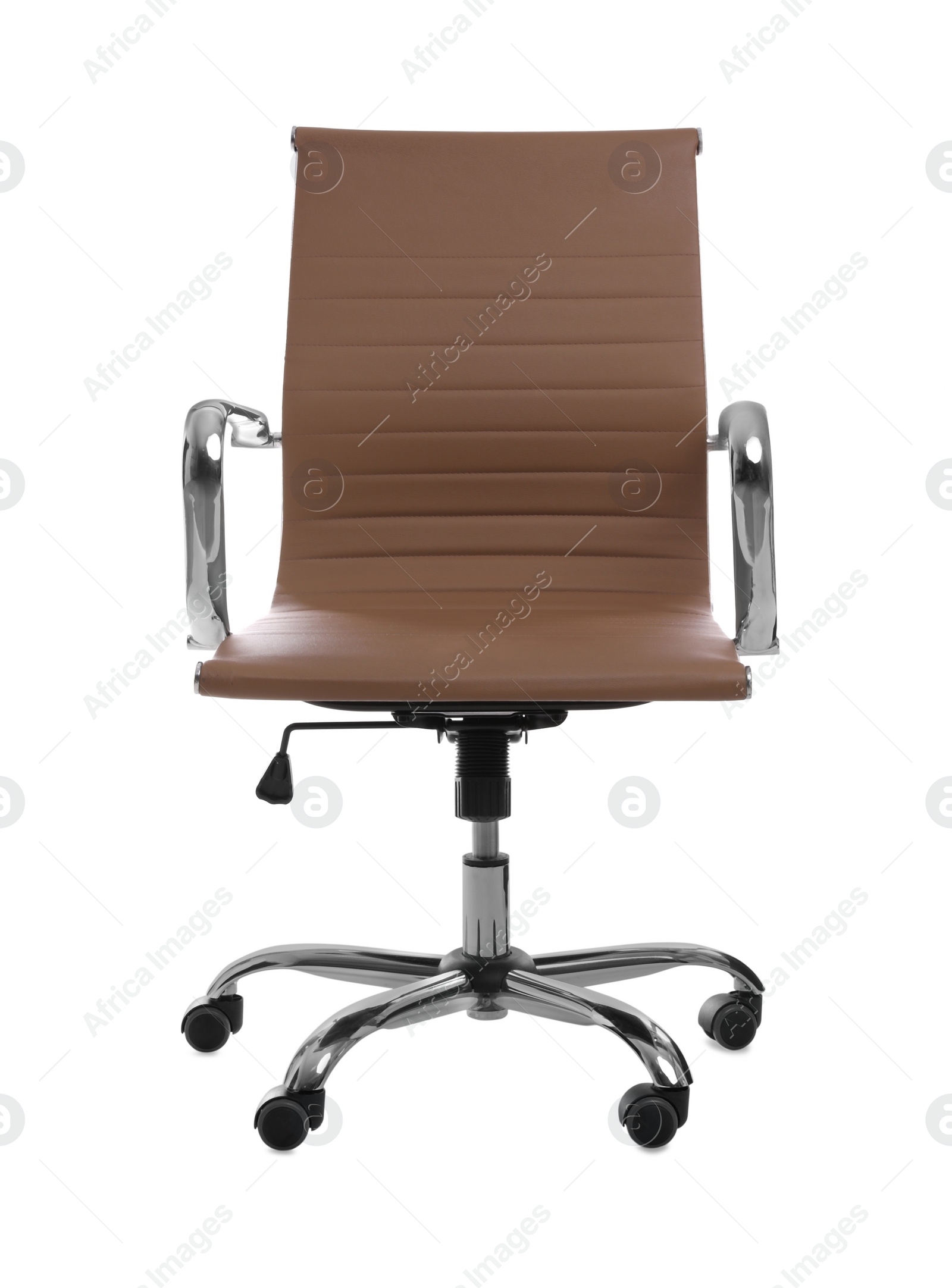 Photo of Comfortable leather office chair isolated on white