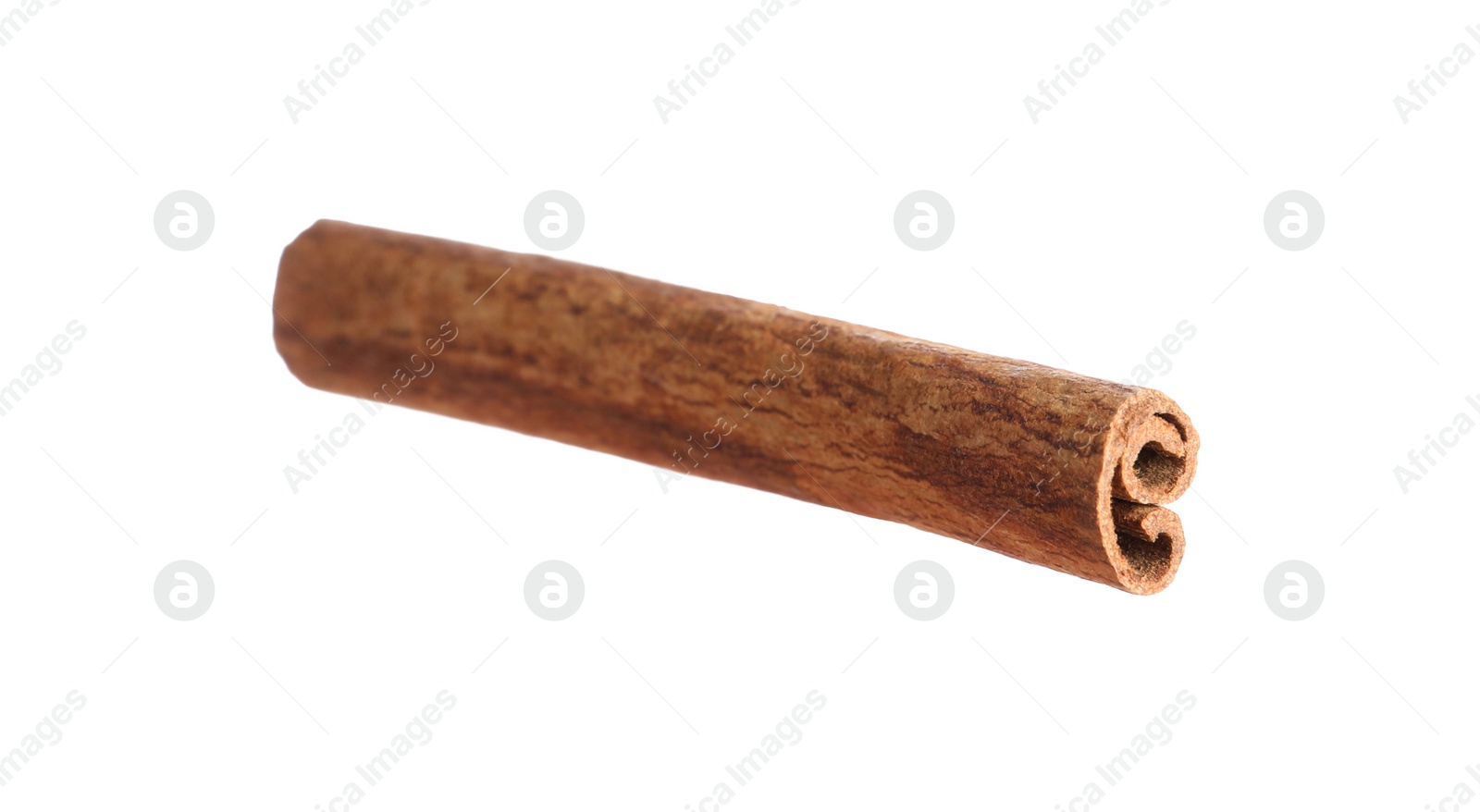 Photo of One aromatic cinnamon stick isolated on white