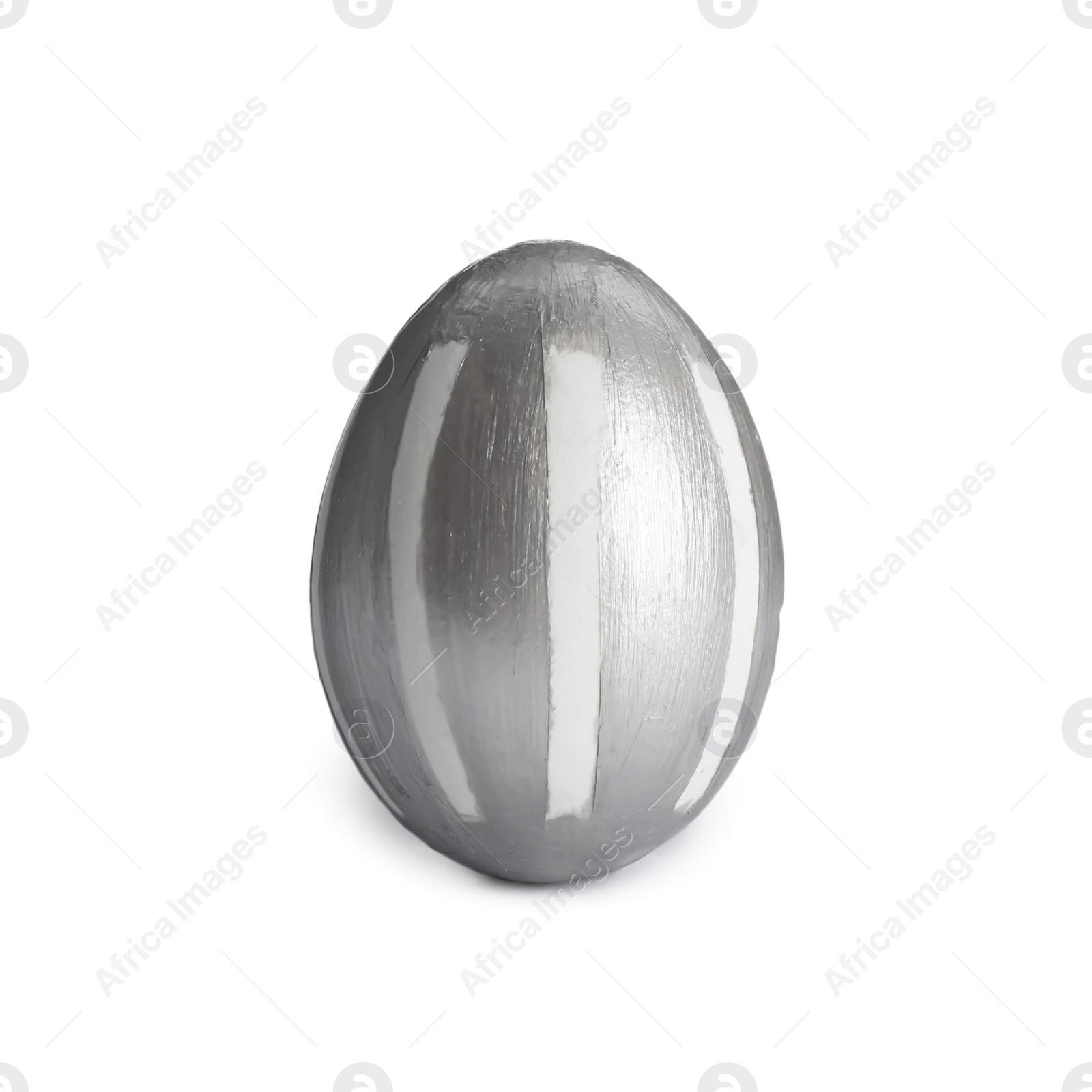 Photo of Painted Easter egg on white background. Stylish design