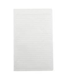 Photo of Lined notebook sheet isolated on white, top view