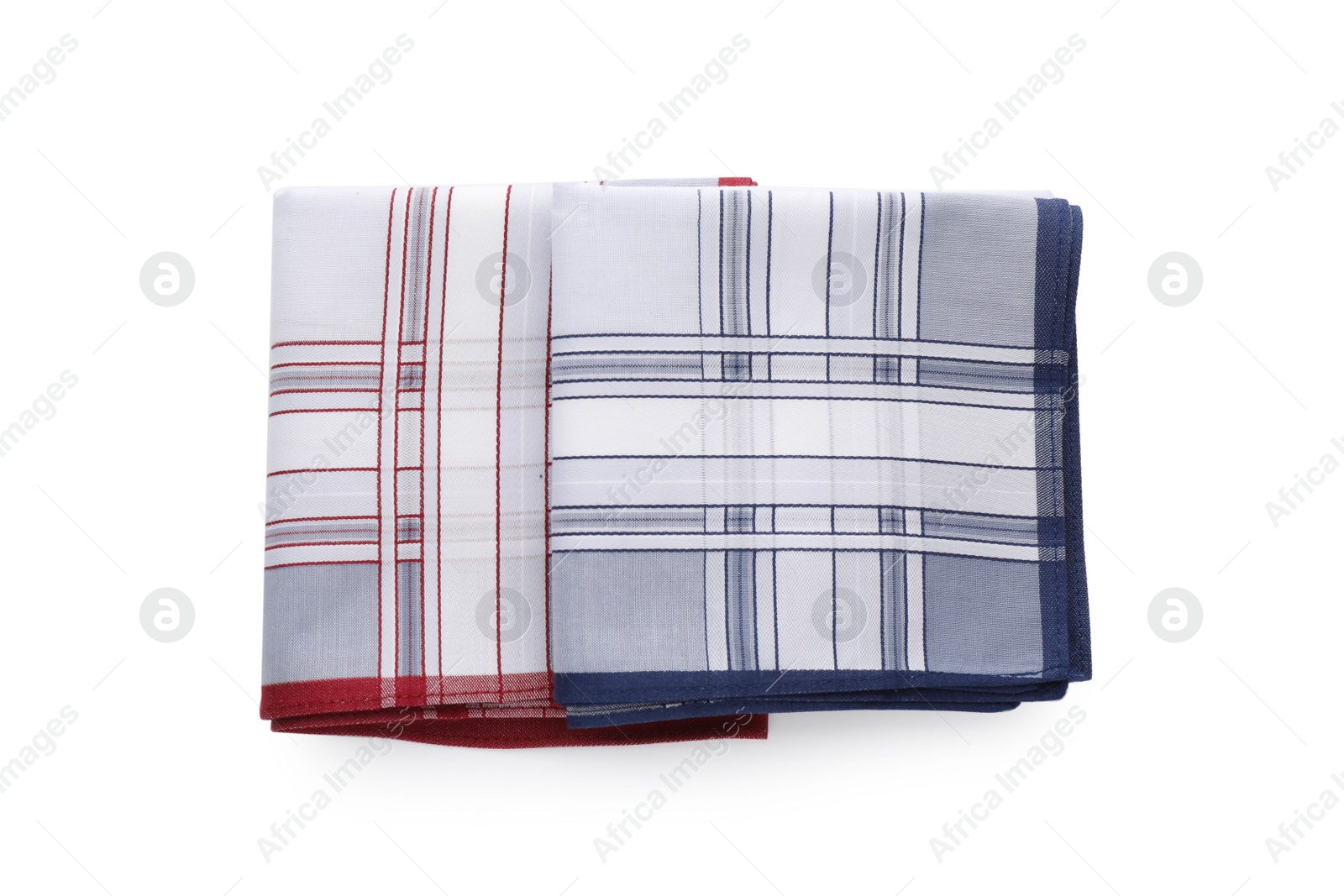 Photo of Stylish handkerchiefs on white background, top view