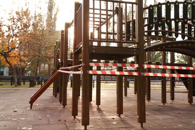 Photo of Empty children's playground closed during COVID-19 quarantine