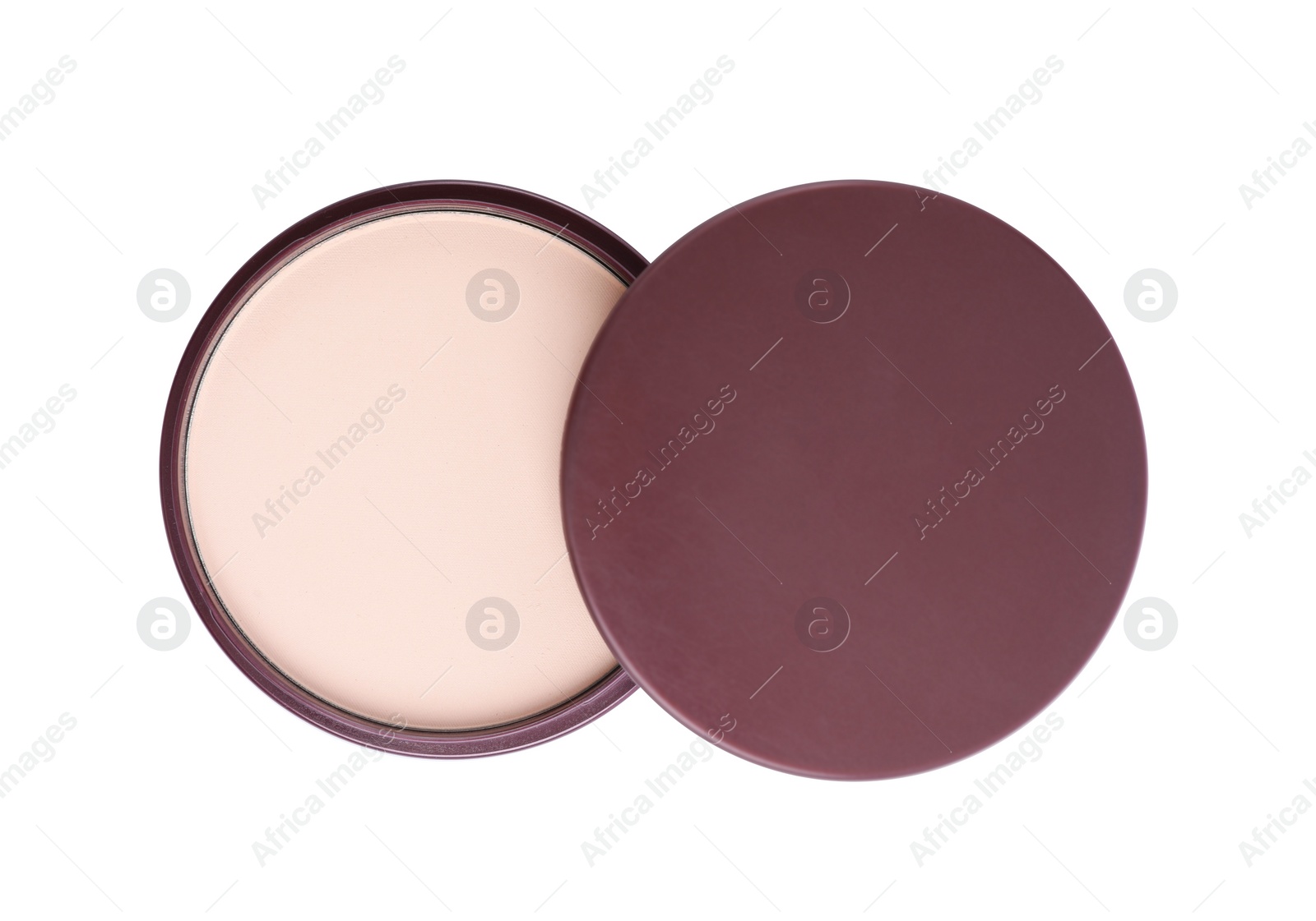 Photo of Face powder isolated on white, top view