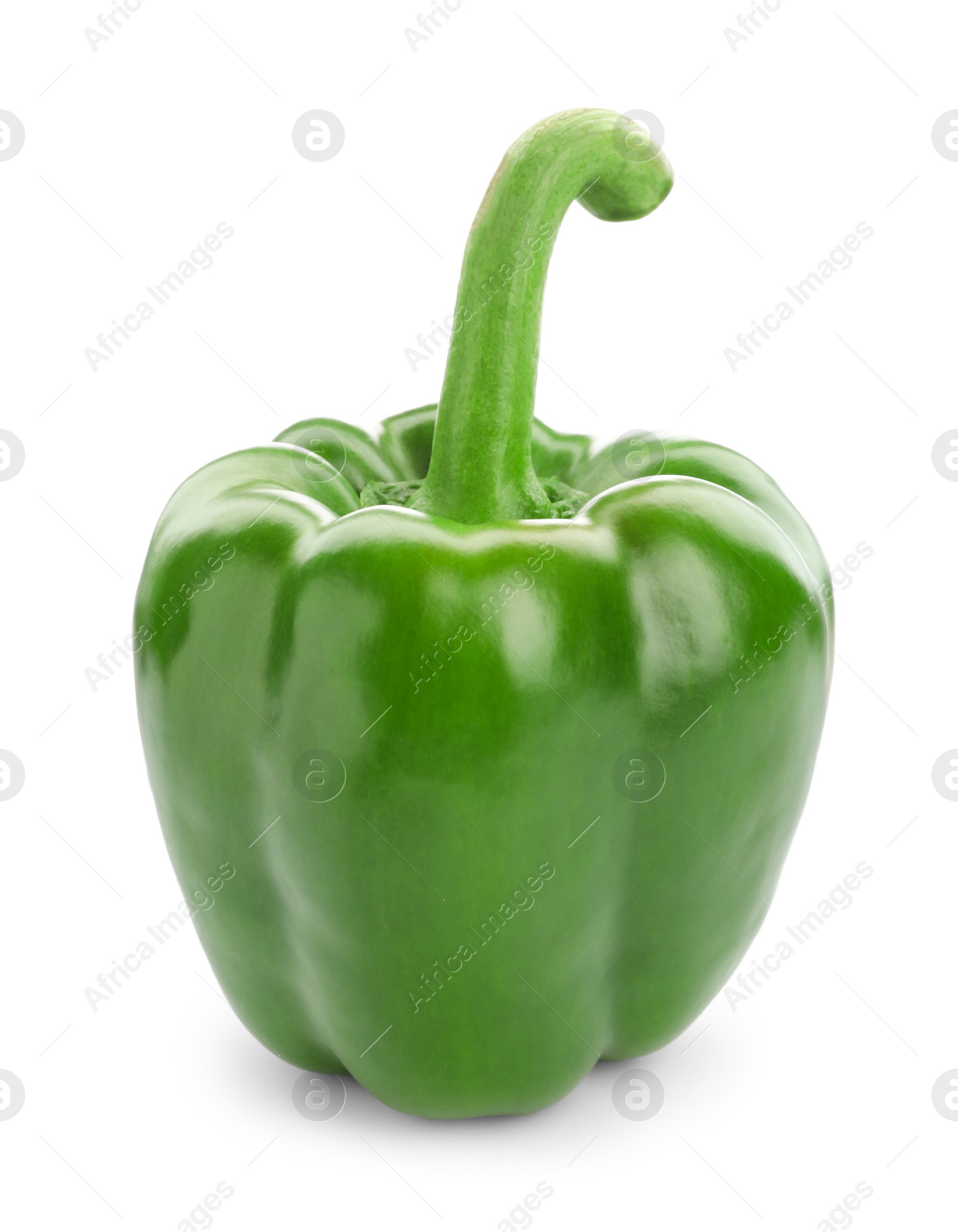 Photo of Ripe green bell pepper on white background