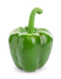 Photo of Ripe green bell pepper on white background