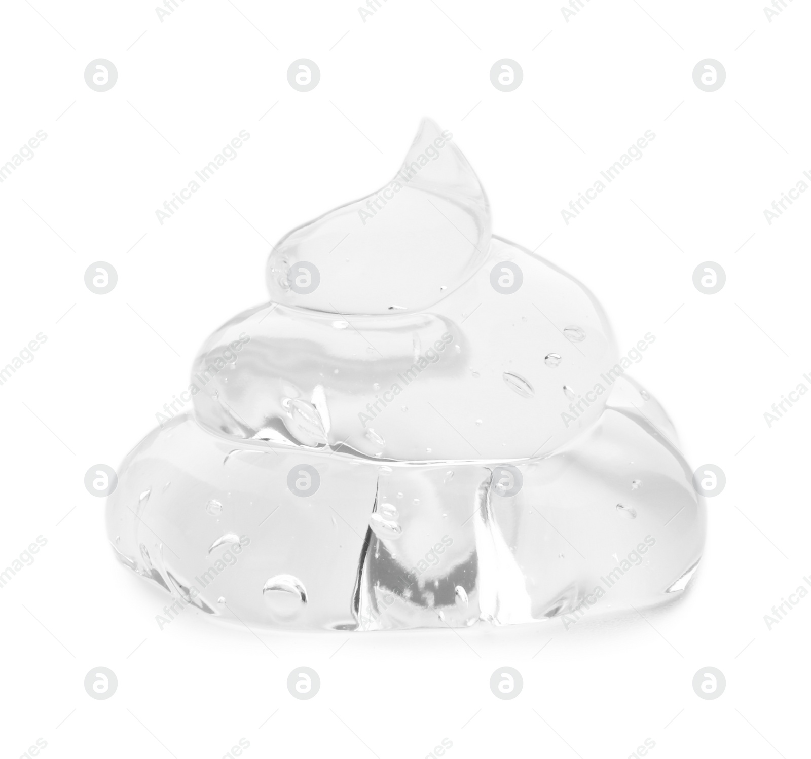 Photo of Sample of clear cosmetic gel isolated on white