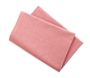 Stylish color fabric napkin isolated on white, top view