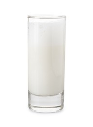 Glass of fresh milk isolated on white