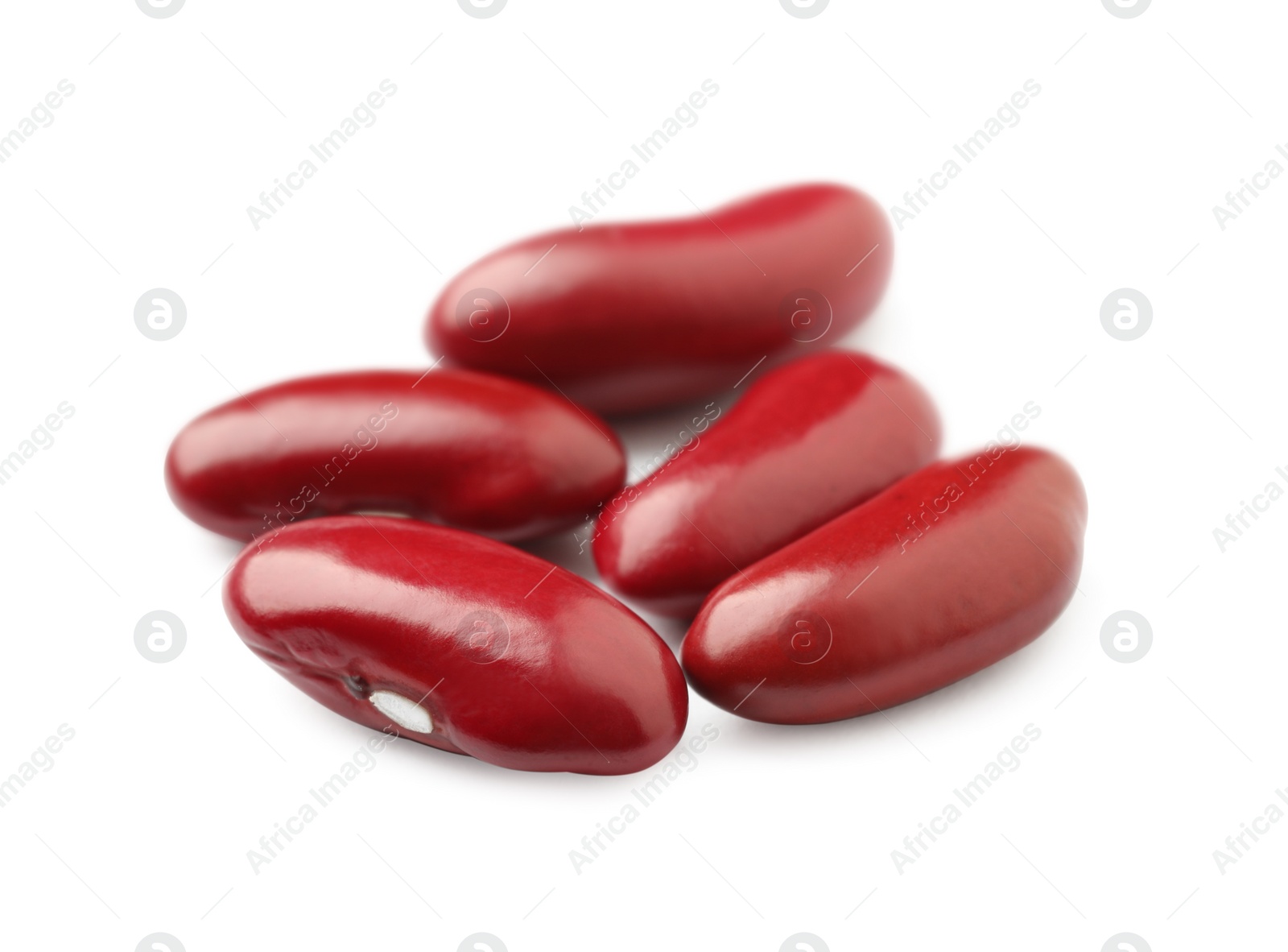 Photo of Raw red kidney beans isolated on white