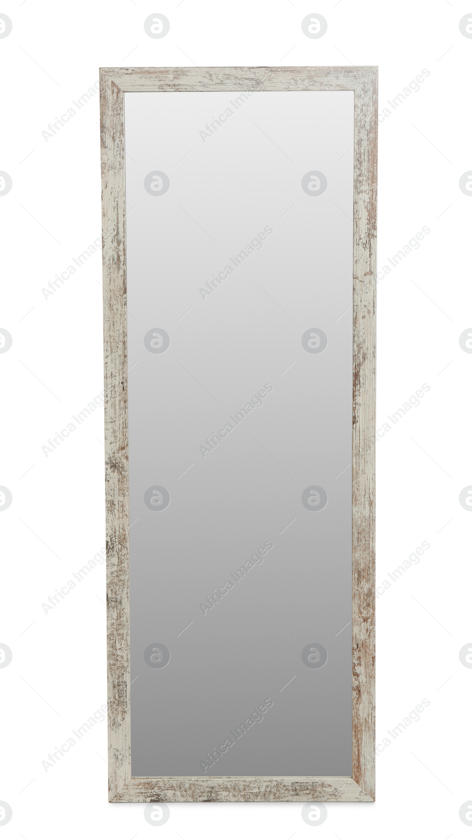 Photo of Beautiful modern mirror isolated on white. home decor