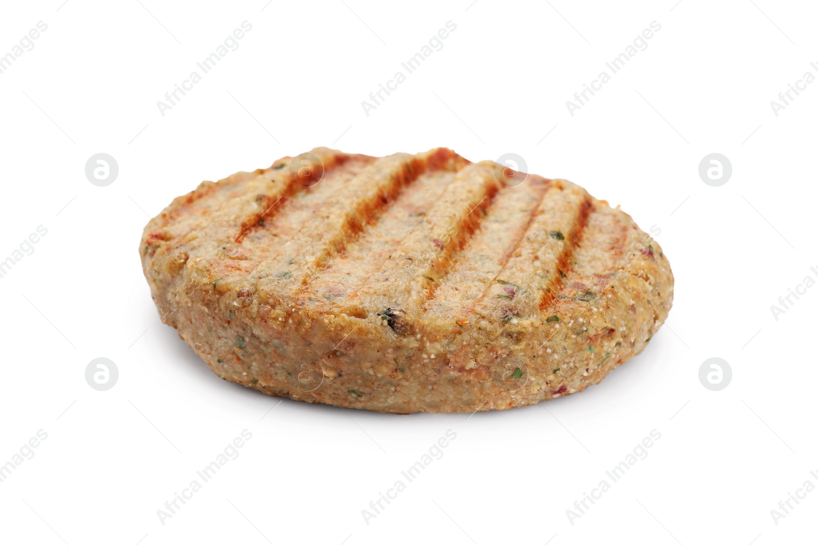 Photo of Tasty grilled vegan cutlet isolated on white