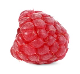 Photo of One tasty ripe raspberry isolated on white